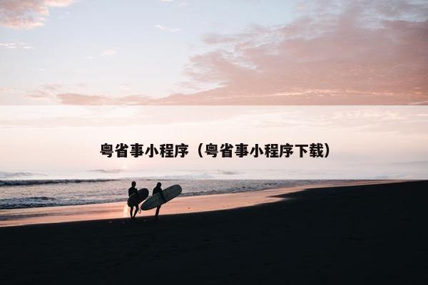 粤省事小程序（粤省事小程序下载）