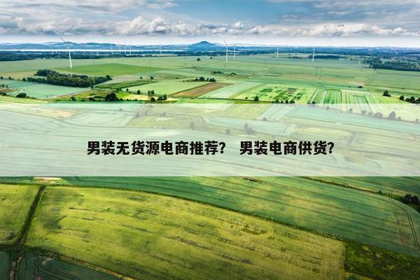 男装无货源电商推荐？ 男装电商供货？