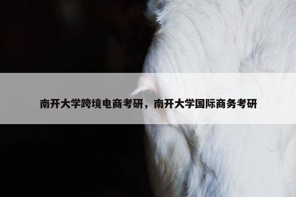 南开大学跨境电商考研，南开大学国际商务考研