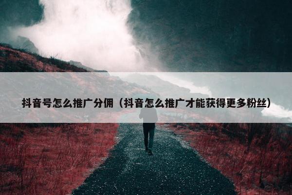抖音号怎么推广分佣（抖音怎么推广才能获得更多粉丝）