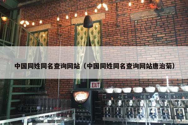 中国同姓同名查询网站（中国同姓同名查询网站唐治菊）