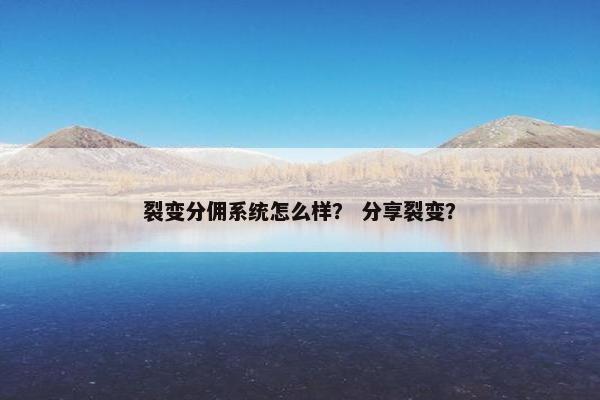 裂变分佣系统怎么样？ 分享裂变？