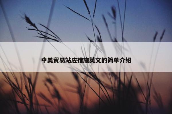 中美贸易站应措施英文的简单介绍
