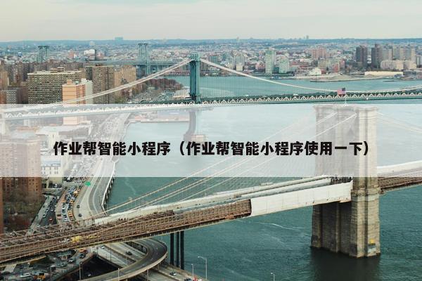 作业帮智能小程序（作业帮智能小程序使用一下）