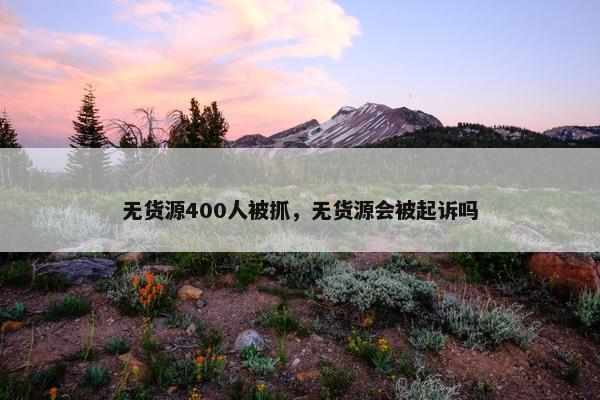 无货源400人被抓，无货源会被起诉吗