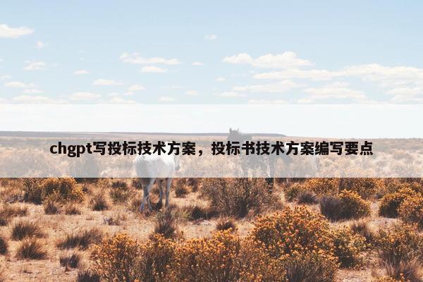 chgpt写投标技术方案，投标书技术方案编写要点