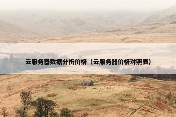 云服务器数据分析价格（云服务器价格对照表）