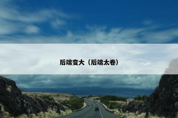 后端变大（后端太卷）