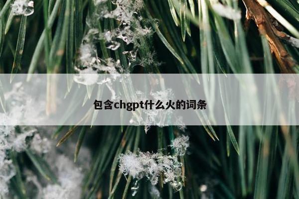包含chgpt什么火的词条