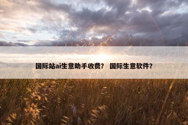 国际站ai生意助手收费？ 国际生意软件？