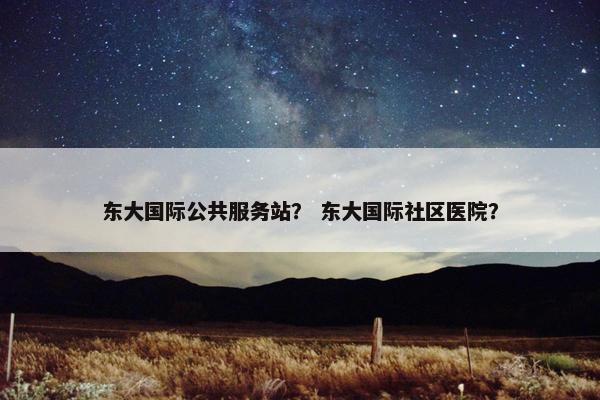 东大国际公共服务站？ 东大国际社区医院？