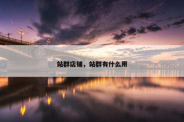 站群店铺，站群有什么用