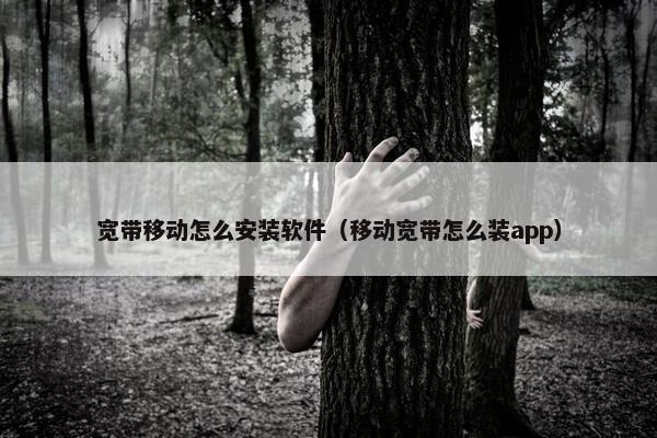 宽带移动怎么安装软件（移动宽带怎么装app）