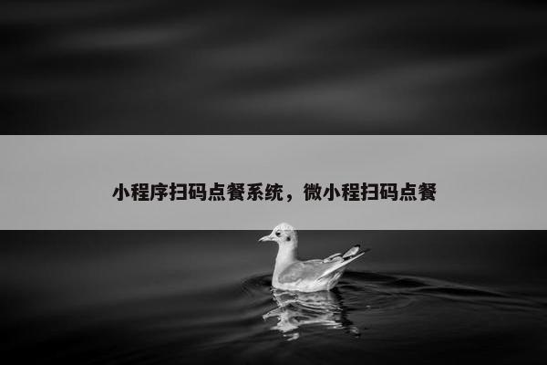 小程序扫码点餐系统，微小程扫码点餐