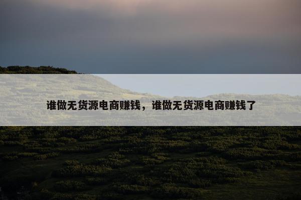 谁做无货源电商赚钱，谁做无货源电商赚钱了
