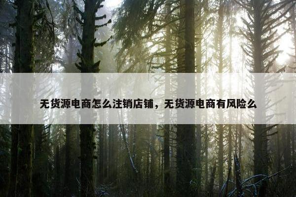 无货源电商怎么注销店铺，无货源电商有风险么