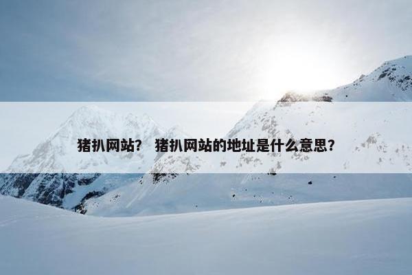 猪扒网站？ 猪扒网站的地址是什么意思？