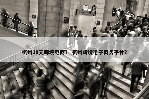 杭州19元跨境电商？ 杭州跨境电子商务平台？