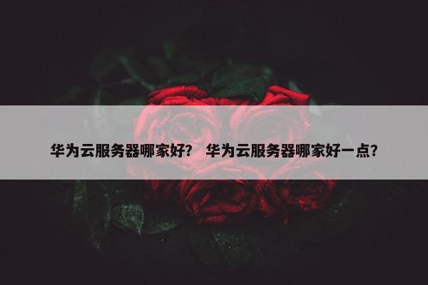 华为云服务器哪家好？ 华为云服务器哪家好一点？