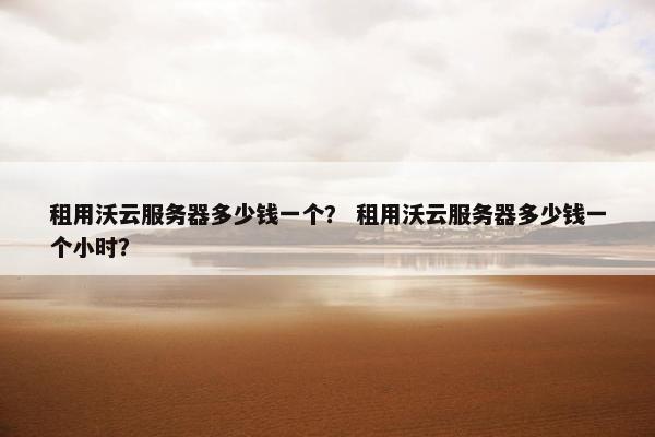租用沃云服务器多少钱一个？ 租用沃云服务器多少钱一个小时？