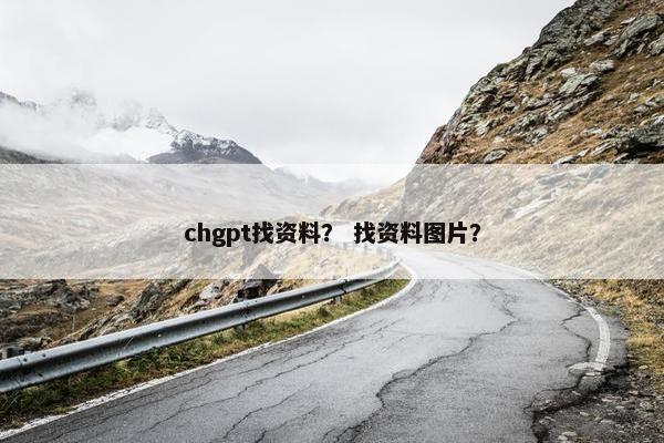 chgpt找资料？ 找资料图片？