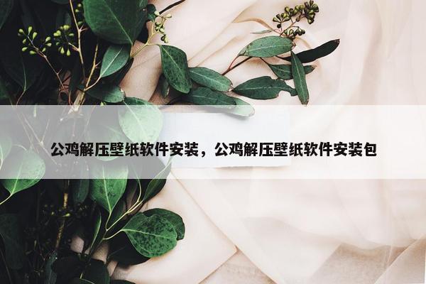 公鸡解压壁纸软件安装，公鸡解压壁纸软件安装包