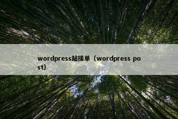 wordpress站接单（wordpress post）