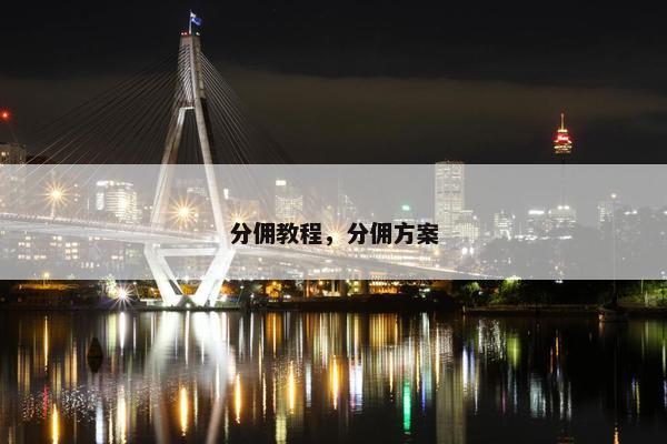 分佣教程，分佣方案