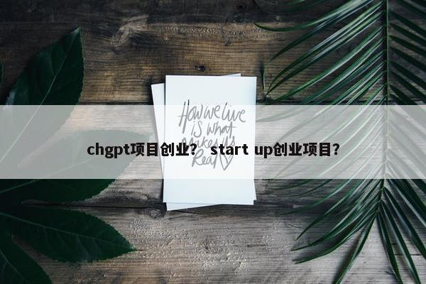 chgpt项目创业？ start up创业项目？