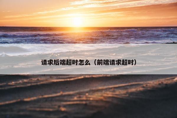 请求后端超时怎么（前端请求超时）