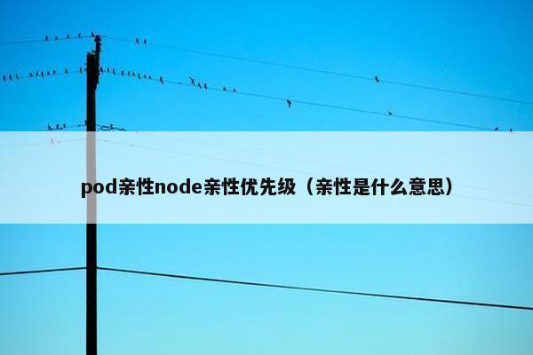 pod亲性node亲性优先级（亲性是什么意思）