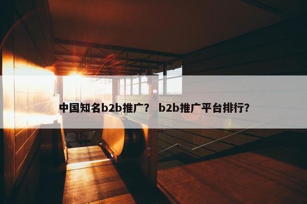 中国知名b2b推广？ b2b推广平台排行？
