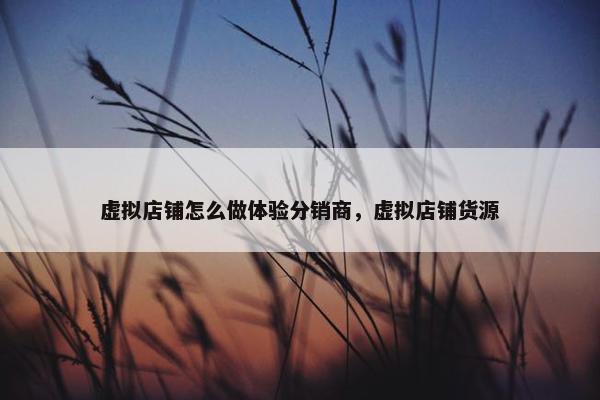 虚拟店铺怎么做体验分销商，虚拟店铺货源