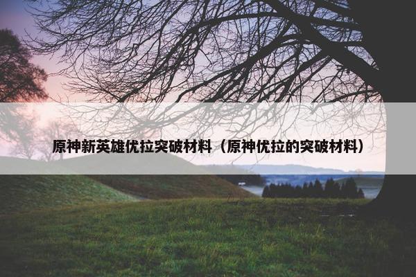 原神新英雄优拉突破材料（原神优拉的突破材料）