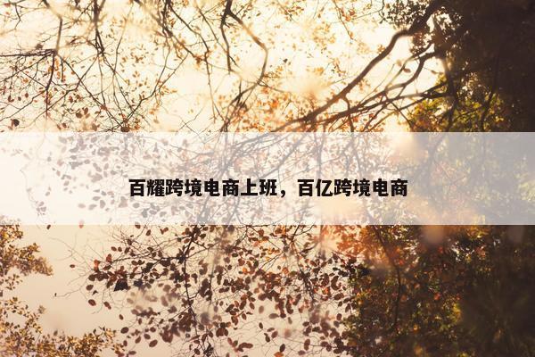 百耀跨境电商上班，百亿跨境电商