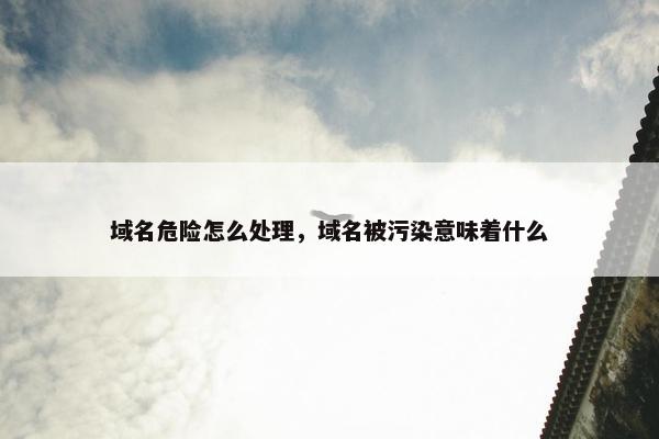 域名危险怎么处理，域名被污染意味着什么
