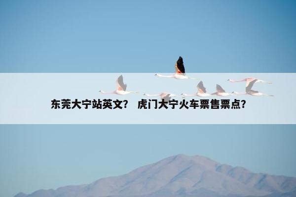 东莞大宁站英文？ 虎门大宁火车票售票点？