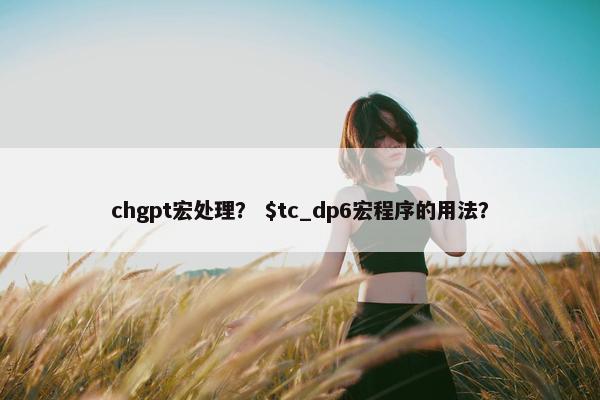 chgpt宏处理？ $tc_dp6宏程序的用法？
