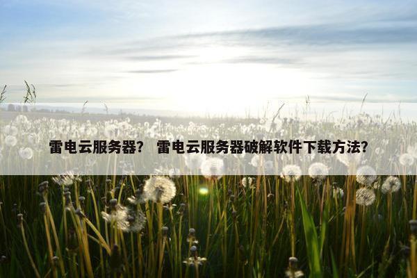 雷电云服务器？ 雷电云服务器破解软件下载方法？