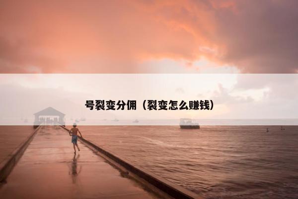 号裂变分佣（裂变怎么赚钱）