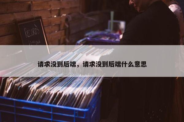 请求没到后端，请求没到后端什么意思