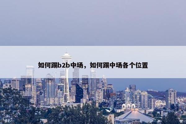 如何踢b2b中场，如何踢中场各个位置