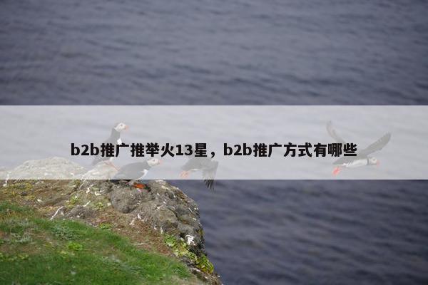 b2b推广推举火13星，b2b推广方式有哪些