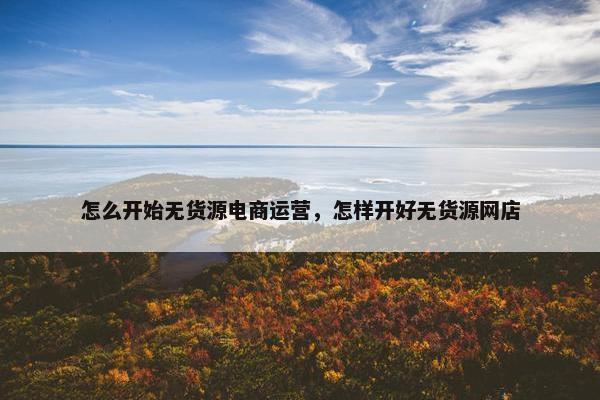 怎么开始无货源电商运营，怎样开好无货源网店