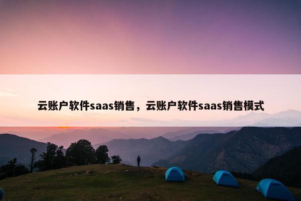 云账户软件saas销售，云账户软件saas销售模式