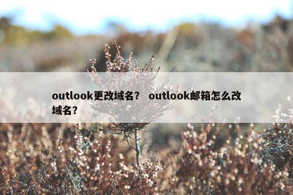 outlook更改域名？ outlook邮箱怎么改域名？