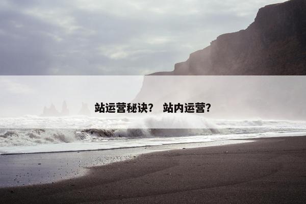 站运营秘诀？ 站内运营？