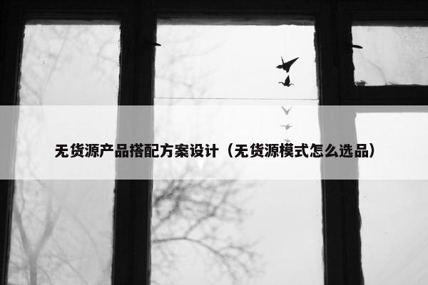 无货源产品搭配方案设计（无货源模式怎么选品）