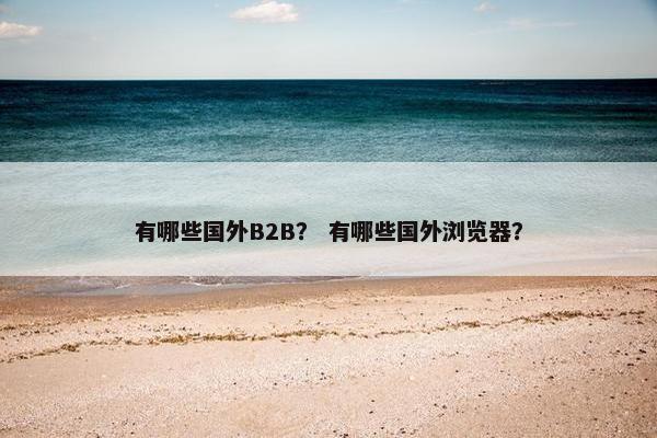 有哪些国外B2B？ 有哪些国外浏览器？