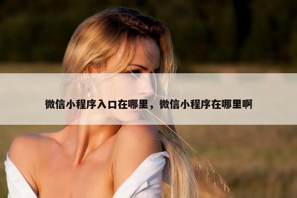 微信小程序入口在哪里，微信小程序在哪里啊